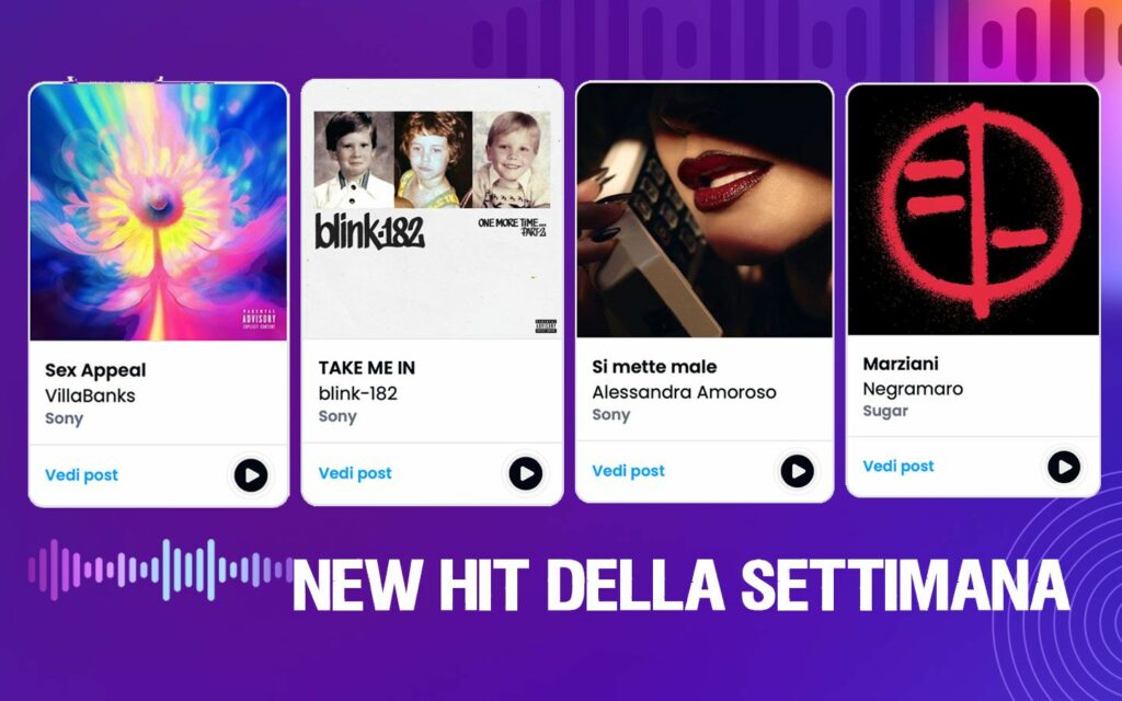 Locandina delle 4 New Hit della seconda settimana di Novembre